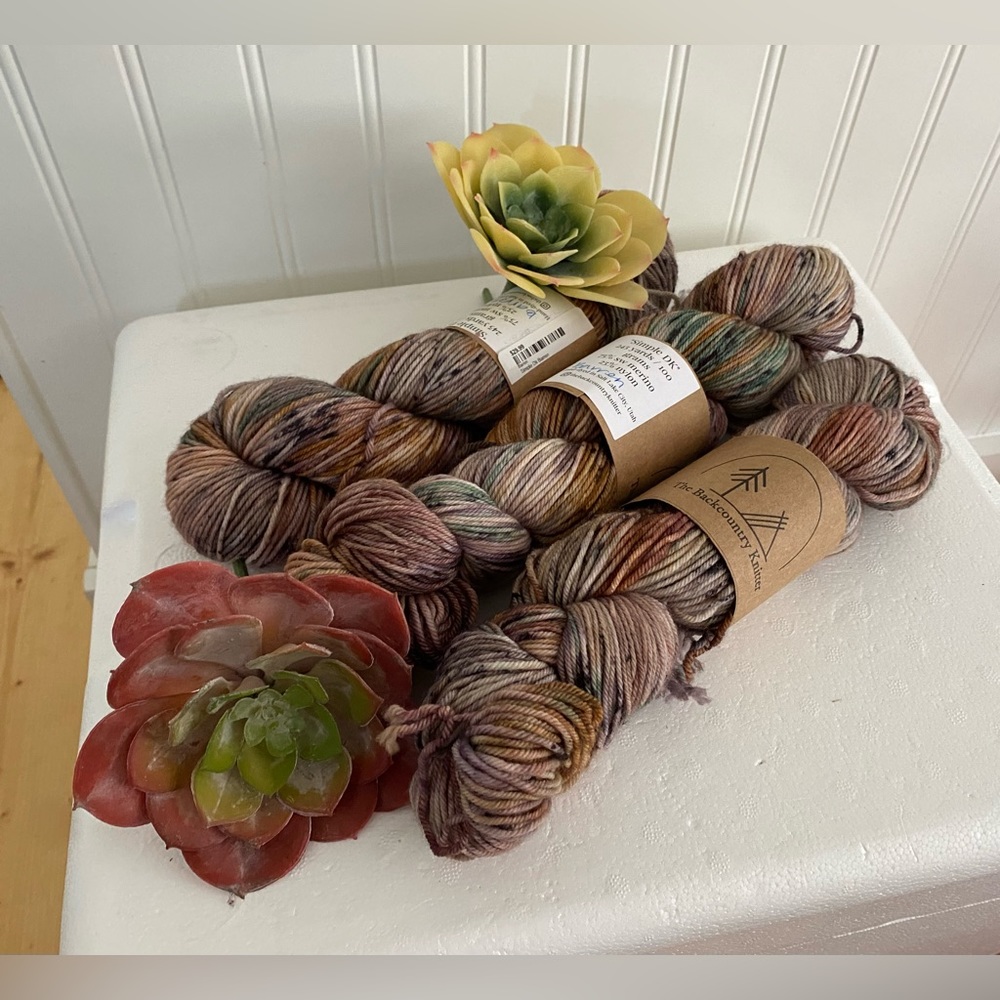 Hand-Dyed Multicolor Wool Yarn Skeins by